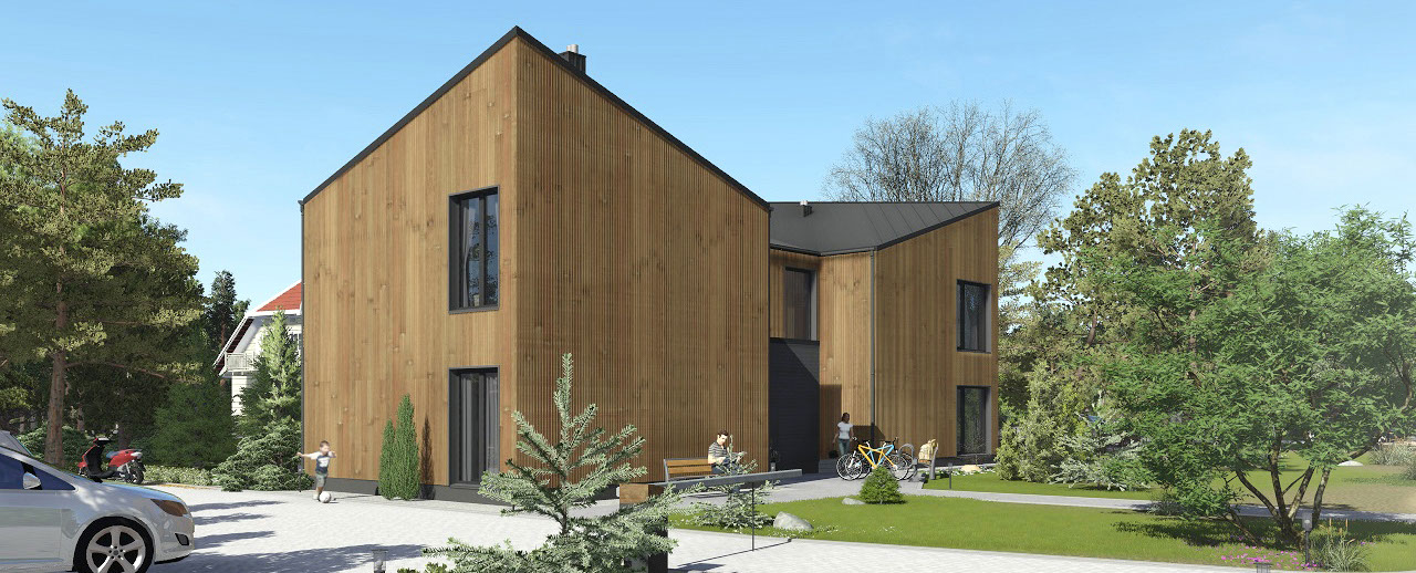 Namo projektas Kunigiškėse, vizualizacija, namu projektai, architektai, projektavimo paslaugos, daugiabutis, namai su mansarda HausOn.lt, namas