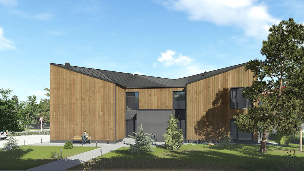 Namo projektas Kunigiškėse, vizualizacija, namu projektai, architektai, projektavimo paslaugos, daugiabutis, namai su mansarda HausOn.lt, namas