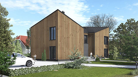 Namo projektas Kunigiškėse, vizualizacija, namu projektai, architektai, projektavimo paslaugos, daugiabutis, namai su mansarda HausOn.lt, namas