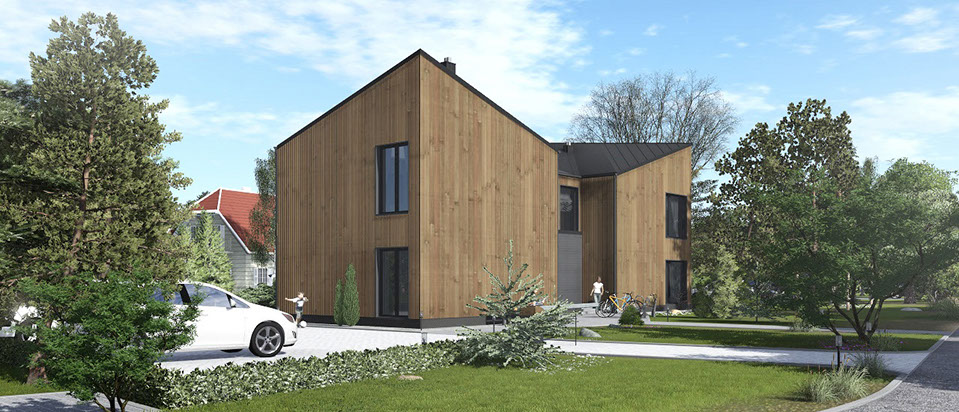 Namo projektas Kunigiškėse, vizualizacija, namu projektai, architektai, projektavimo paslaugos, daugiabutis, namai su mansarda HausOn.lt, namas