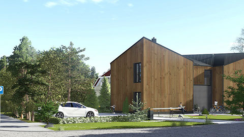 Namo projektas Kunigiškėse, vizualizacija, namu projektai, architektai, projektavimo paslaugos, daugiabutis, namas su mansarda HausOn.lt