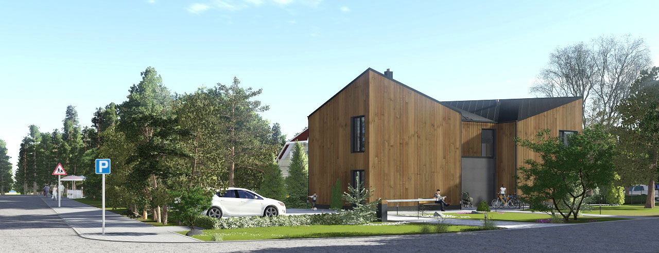 Namo projektas Kunigiškėse, vizualizacija, namu projektai, architektai, projektavimo paslaugos, daugiabutis, namas su mansarda HausOn.lt