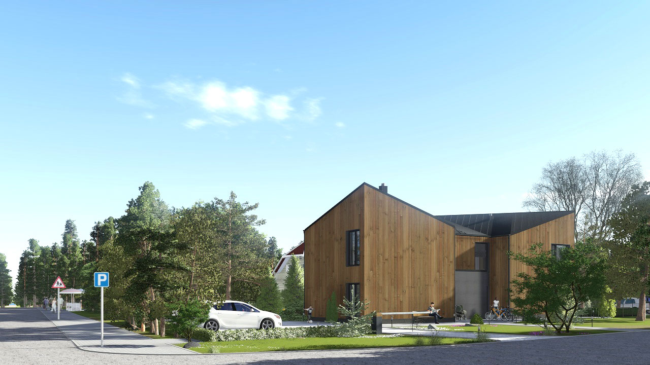 Namo projektas Kunigiškėse, vizualizacija, namu projektai, architektai, projektavimo paslaugos, daugiabutis, namai su mansarda HausOn.lt, namas