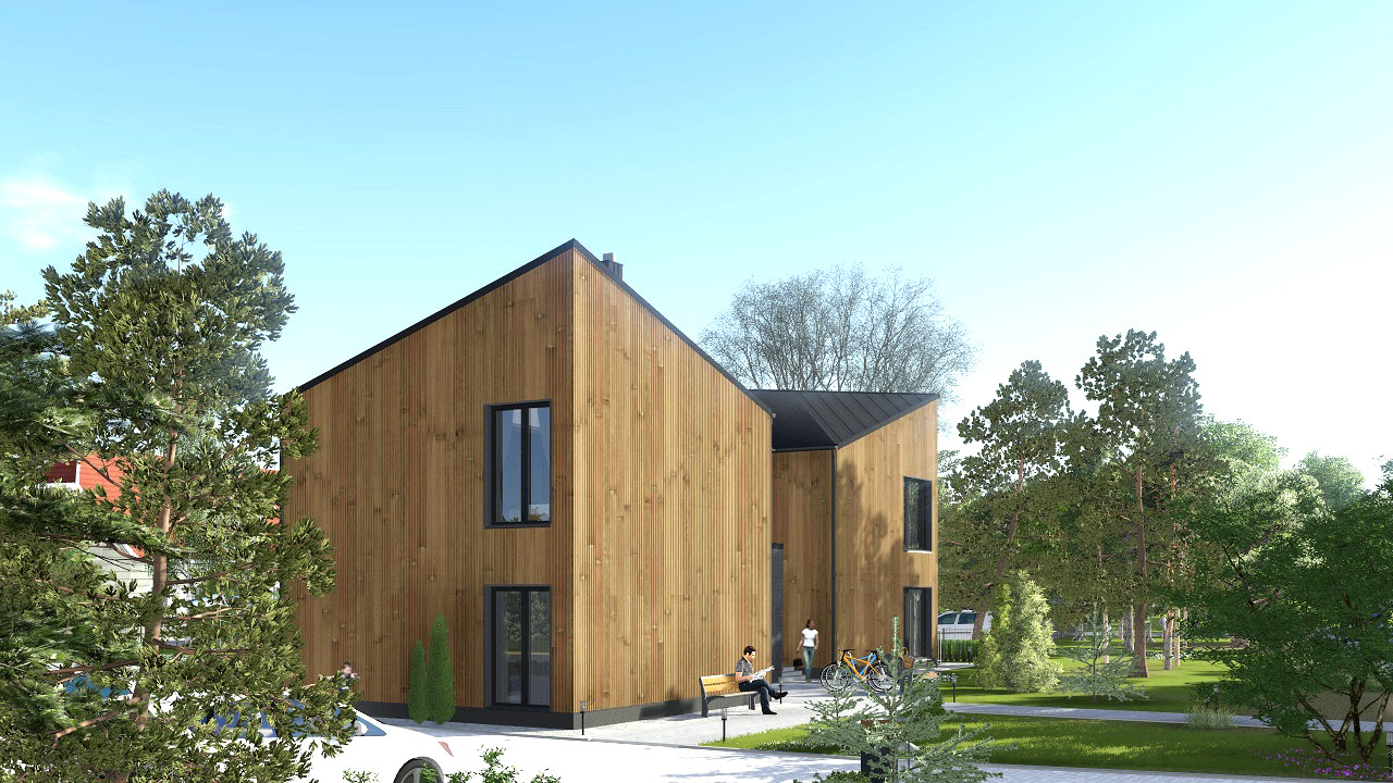 Namo projektas Kunigiškėse, vizualizacija, namu projektai, architektai, projektavimo paslaugos, daugiabutis, namai su mansarda HausOn.lt, namas