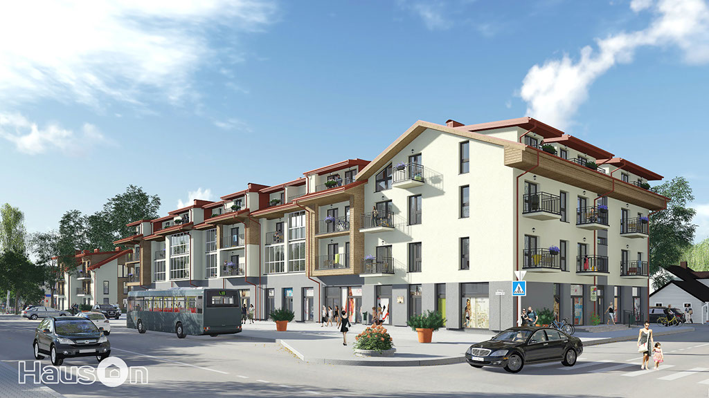 Namo projektas Palangoje, vizualizacija, namu projektai, architektai, projektavimo paslaugos, daugiabutis, namas su mansarda HausOn.lt