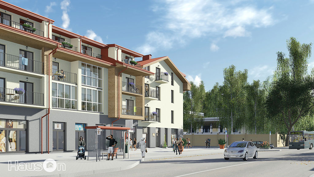 Namo projektas Palangoje, vizualizacija, namu projektai, architektai, projektavimo paslaugos, daugiabutis, namas su mansarda HausOn.lt