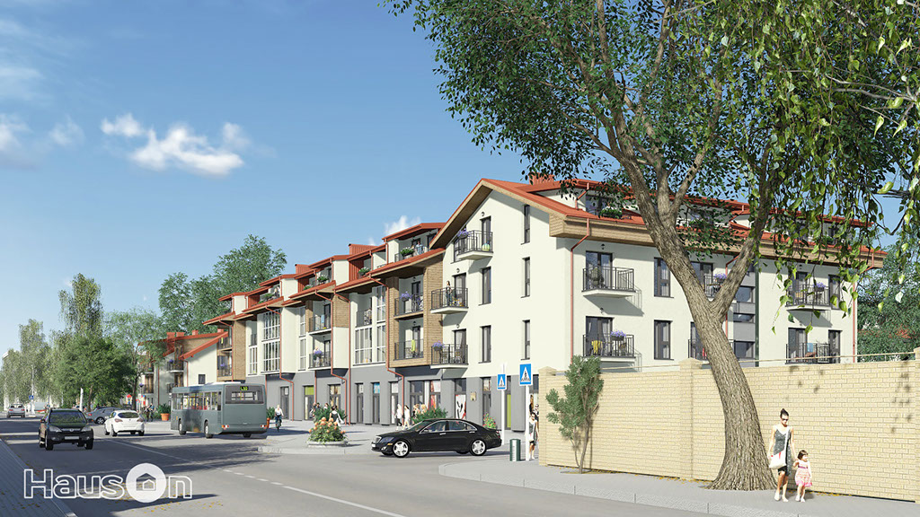 Namo projektas Palangoje, vizualizacija, namu projektai, architektai, projektavimo paslaugos, daugiabutis, namas su mansarda HausOn.lt