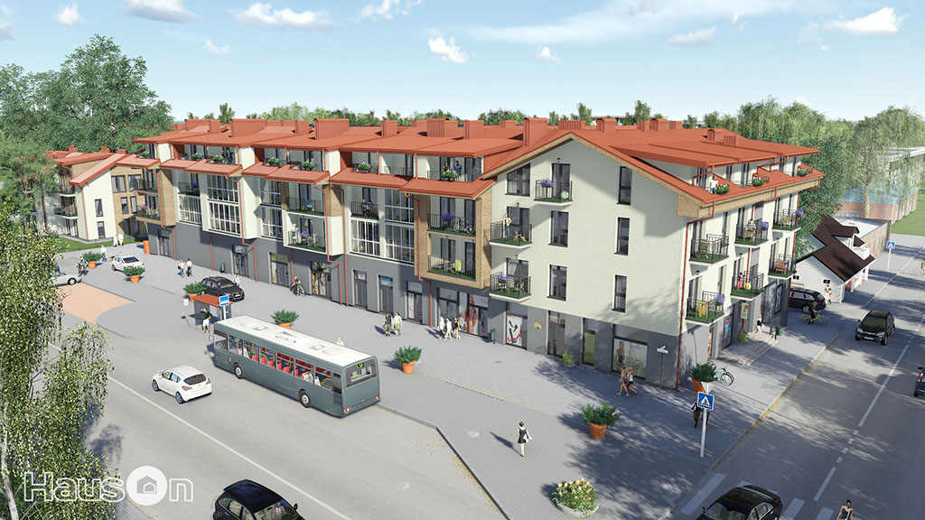 Namo projektas Palangoje, vizualizacija, namu projektai, architektai, projektavimo paslaugos, daugiabutis, namas su mansarda HausOn.lt