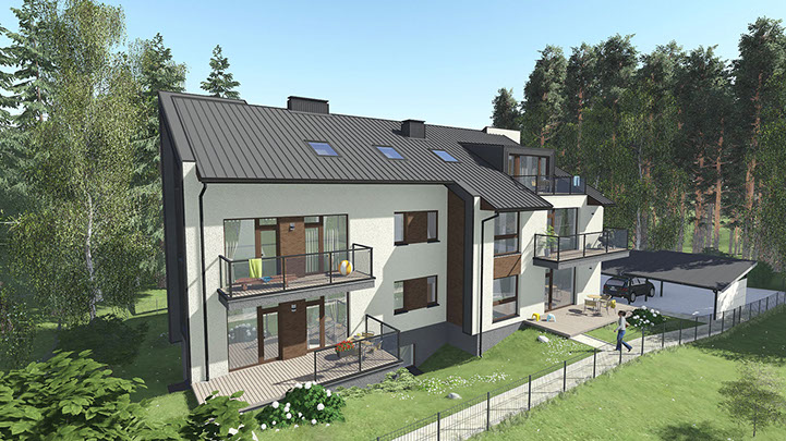 Namo projektas Vilniuje, vizualizacija, namu projektai, architektai, projektavimo paslaugos, daugiabutis, namas su mansarda HausOn.lt