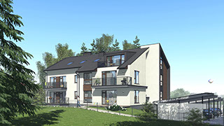 Namo projektas Palangoje, vizualizacija, namu projektai, architektai, projektavimo paslaugos, daugiabutis, namas su mansarda HausOn.lt