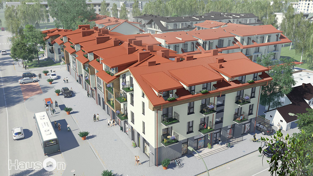 Namo projektas Palangoje, vizualizacija, namu projektai, architektai, projektavimo paslaugos, daugiabutis, namas su mansarda HausOn.lt