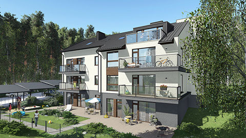 Namo projektas Palangoje, vizualizacija, namu projektai, architektai, projektavimo paslaugos, daugiabutis, namas su mansarda HausOn.lt