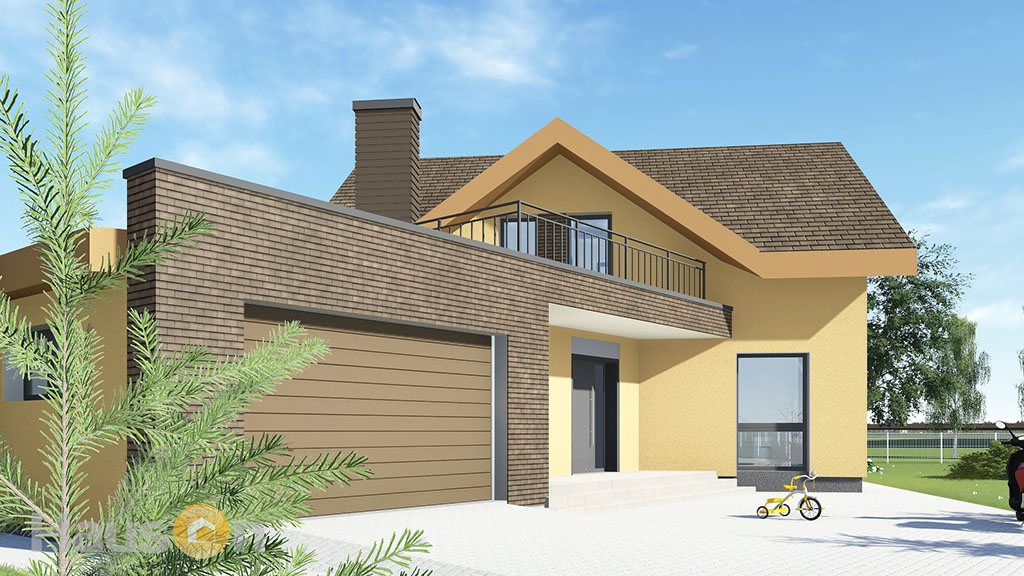 Namu projektai, namo projektas, architektai, projektavimo paslaugos, statybos, www.hauson.lt, vieno aukšto su mansarda namai, vizualizacija