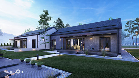 Namo projektas Amarilis 2B, namų projektai - Hauson.lt, dvibučiai projektai su statybos leidimu