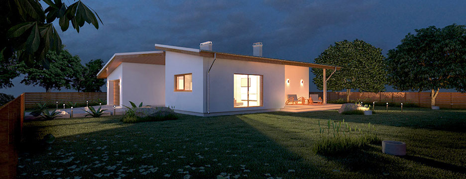 HausOn.lt namų projektai, namo projektas, architektai, projektavimo paslaugos, vizualizacija, vieno aukšto namas, modernūs namai